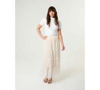 Blue Vanilla Women's Off White Long Layered Skirt in Cream | Size: S/M Blue Vanilla Cream S/M