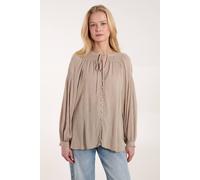 Blue Vanilla Women's Long Sleeve Button Down Shirt in Light Brown | Size: S/M Blue Vanilla Light Brown S/M