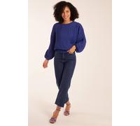 Blue Vanilla Long Sleeve Pleated Top Blue S