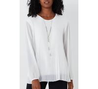 Blue Vanilla Women's Long Sleeve Pleated Top in Ivory