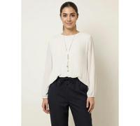 Blue Vanilla Women's Ivory Long Sleeve Pleated Top | Size: Medium/Large Blue Vanilla Ivory M/L