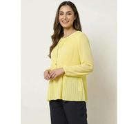 Blue Vanilla Long Sleeve Pleated Top - M-L - Light Yellow