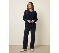 Blue Vanilla Women's Navy Long Sleeve Pleated Top | Size: S/M Blue Vanilla Navy S/M