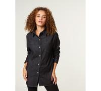 Blue Vanilla Women's Black Long Sleeved Denim Shirt | Size: Medium Blue Vanilla Black M