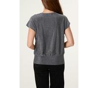 Blue Vanilla Women's Silver Lurex Cowl Neck Draped Top | Size: Large/XL Blue Vanilla Silver L/XL