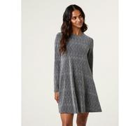 Blue Vanilla Lurex Diamante Swing Dress - XL - Silver