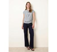 Blue Vanilla Lurex Metallic Cowl Neck Draped Top - S-M - Blue