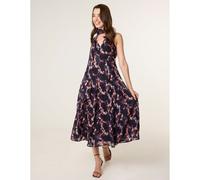 Blue Vanilla Luxe Tie V Neck Sleeveless Dress - UK 14 - Navy