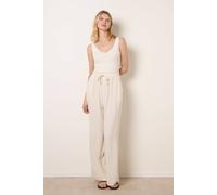 Blue Vanilla Linen-Blend Drawstring Trousers - M - Cream