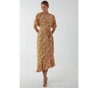 Blue Vanilla Men's Ruffle Wrap Midi Dress in Lime | Size: 10 Blue Vanilla Lime 10