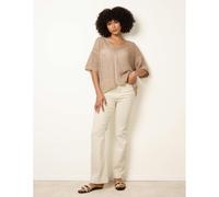 Blue Vanilla Mesh Knitted Top With Short Sleeves - One Size - Gold