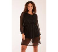 Blue Vanilla Women's Metallic Plisse Belted Dress in Black Blue Vanilla Black One Size