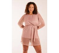Blue Vanilla Women's Metallic Plisse Belted Dress in Pink Blue Vanilla Pink One Size