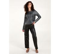 Blue Vanilla Metallic Printed Cable Jumper - M - Black