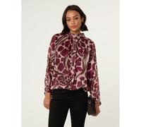 Blue Vanilla Metallic Stripe Puffball Blouse - S-M - Wine