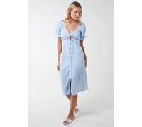 Blue Vanilla Women's Milkmaid Cut Out Midi Dress in Light Blue | Size: 8 Blue Vanilla Light Blue 8