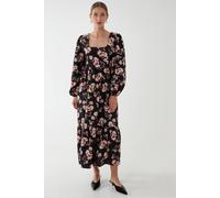 Blue Vanilla Milkmaid Square Neck Trapeze Midi Dress In Black Black 10