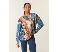 Blue Vanilla Women's Beige Mix Animal Patterns Jumper Blue Vanilla Beige One Size