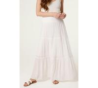 Blue Vanilla Mix Crochet Maxi Skirt - Ivory - M-L