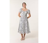 Blue Vanilla Multi Ditsy Floral Puff Sleeve Dress Multi L