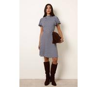 Blue Vanilla High Neck Angel Sleeve Mini Dress - UK 14 - Multicoloured