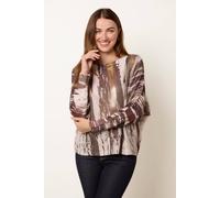 Blue Vanilla Women's Multi Metallic Paint Brush Top Blue Vanilla Multicolor One Size