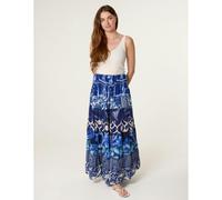 Blue Vanilla Women's Blue Multi Print Shirred Skirt Blue Vanilla Blue One Size
