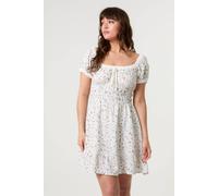 Blue Vanilla Women's Multi Puff Sleeve Shirred Mini Dress | Size: Large Blue Vanilla Multicolor L