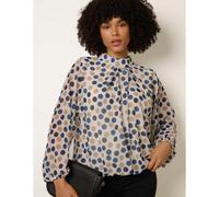 Blue Vanilla Multi Spot High Next Puffball Top - M-L - Light Brown