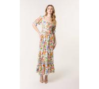 Blue Vanilla Multi Square Neck Puff Sleeve Dress Multi M/L