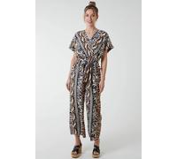 Blue Vanilla Multi Stripe Animal Jumpsuit In Tan Tan S
