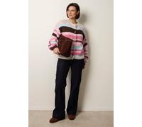 Blue Vanilla Women's Multi Striped Knit Cardigan Blue Vanilla Multicolor One Size