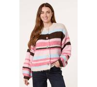 Blue Vanilla Women's Multi Striped Knit Cardigan Blue Vanilla Multicolor One Size