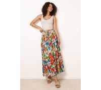 Blue Vanilla Tiered Bright Maxi Skirt - Multicoloured - M-L