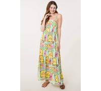 Blue Vanilla Women's Multi Tropical Print Strappy Maxi Dress | Size: Small Blue Vanilla Multicolor S