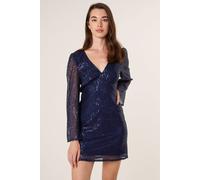 Blue Vanilla Navy Angel Sleeve Sequin Mini Dress Navy 14-16