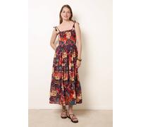 Blue Vanilla Women's Navy Bold Print Shirred Waist Dress | Size: Medium Blue Vanilla Navy M