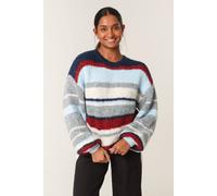 Blue Vanilla Navy Colourful Block Horizontal Stripes Jumper Navy M/L
