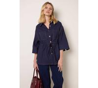 Blue Vanilla Women's Navy Denim Shirt Jacket | Size: Medium Blue Vanilla Navy M