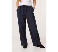 Blue Vanilla Women's Navy Elasticated Waist Pinstripe Trousers | Size: XL Blue Vanilla Navy XL