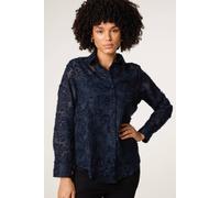 Blue Vanilla Navy Fluffy Oversized Shirt Navy L/XL