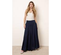 Blue Vanilla Godet Hem Jersey Waist Skirt - Navy - M-L