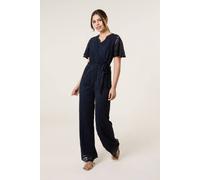 Blue Vanilla Women's Navy Lace Wrap Over Jumpsuit | Size: 10 Blue Vanilla Navy 10