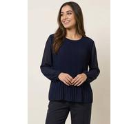 Blue Vanilla Women's Navy Long Sleeve Pleated Top | Size: S/M Blue Vanilla Navy S/M