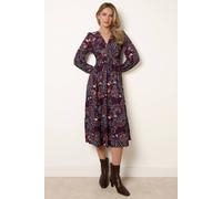 Blue Vanilla Women's Navy Long Sleeve V-neck Midi Dress | Size: Medium