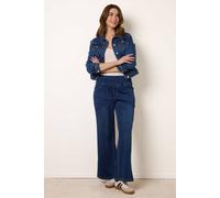 Blue Vanilla Multi Stretch Deep Waistband Trousers - L - Navy