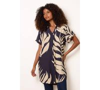 Blue Vanilla Women's Navy Palm Print Tunic Top | Size: Large Blue Vanilla Navy L