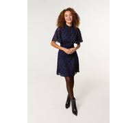 Blue Vanilla Navy Polka Dot Tie Back Dress Navy L