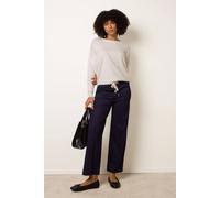 Blue Vanilla Navy Seam Detail Wide Leg Pants Navy