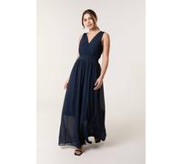 Blue Vanilla Women's Navy Sleeveless Wrap Front Maxi Dress | Size: Medium/Large Blue Vanilla Navy M/L